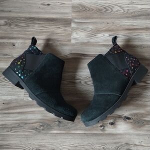 Sorel Emelie Suede Waterproof Chelsea Stars Ankle Boots Girl’s Size 5 Women's 7